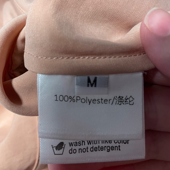 ASM ANNA midi shirt dress button down peach women’s size medium - Picture 3 of 4